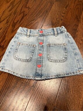 Zara Baby Heart Button Denim Skirt | Size 2–3 Years (98 cm)